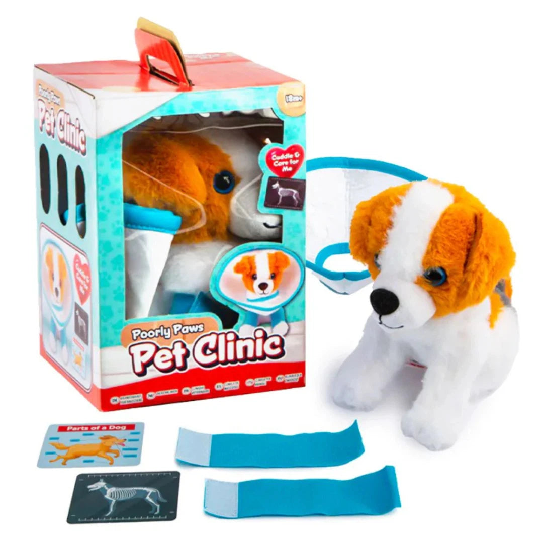 Poorly Paws Pet Clinic Plush Vet Playset – Dog 🐶 or Cat 🐱 | 18m+