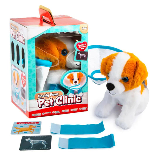 Poorly Paws Pet Clinic Plush Vet Playset – Dog 🐶 or Cat 🐱 | 18m+