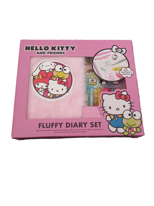 HELLO KITTY And Friends Fluffy MINI Diary Set PINK – Cute & Creative Stationery for Kids