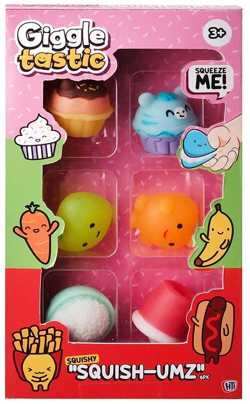 Squish-umz Sensory Squishy Toys 6-Pack – Mini Foodie Fun for Kids Ages 3+