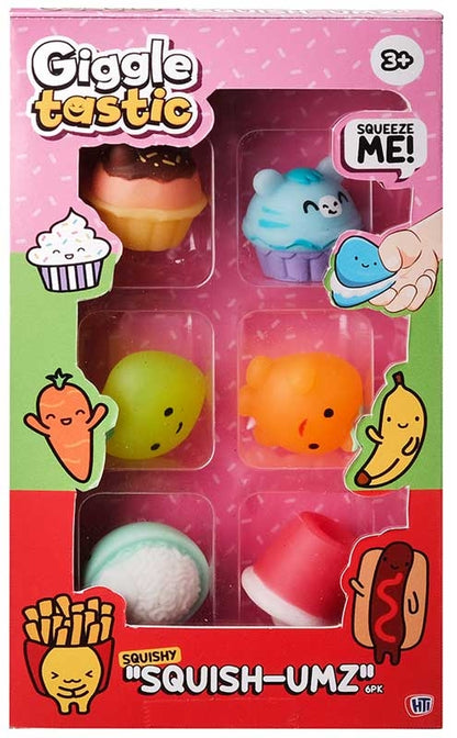 Squish-umz Sensory Squishy Toys 6-Pack – Mini Foodie Fun for Kids Ages 3+