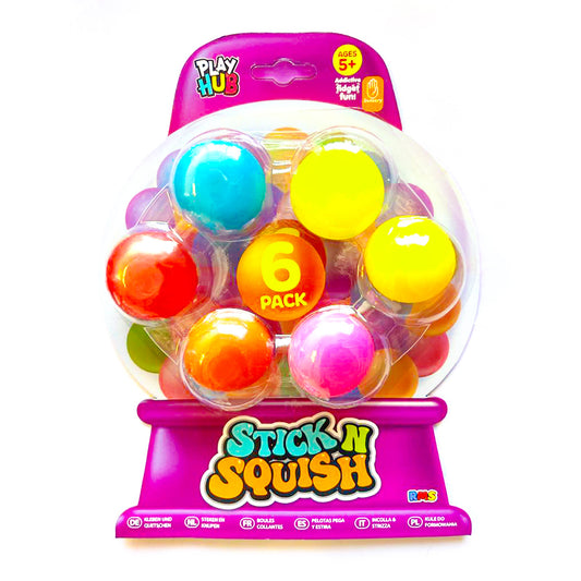 Stick N Squish Ballz – 6-Pack of Sticky, Squishy Fidget Fun!