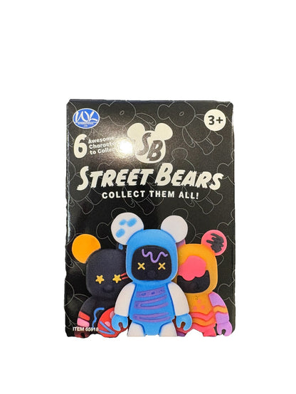 8cm Street Bears Blind Box | 6 Assorted Collectible Figures | Surprise Toy Miniatures for Kids & Collectors