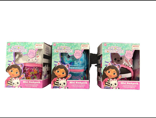 Gabby’s Dollhouse Mini Backpacks – 3 Assorted Designs | Kids Mini Rucksack Gift for Fans of Gabby