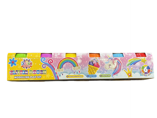 6PK 4oz Scented Glitter Dough Set – Fun, Safe & Creative Play for Kids