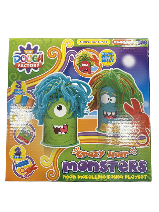 Crazy Hair Monster Neon Modelling Dough Playset – Fun Creative Dough Activity for Kids
