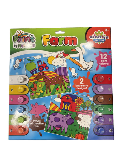 Paint by Number Farm – Creative Art Kit for Kids & Beginners