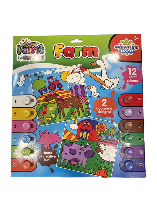 Paint by Number Farm – Creative Art Kit for Kids & Beginners
